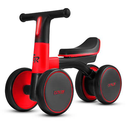 Беговел CITYRIDE, рама сталь, колеса пластик, музыка Шаинского, свет, красный-черный, в/к в Джамбо Тойз #9