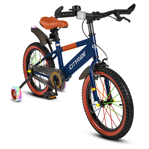 Велосипед двухколёсный CITYRIDE, модель CR-B2-07F52, колеса 16", рама сталь, колеса сталь, балансирные колеса со светом, маячок в заднем крыле, цвет синий в Джамбо Тойз #11