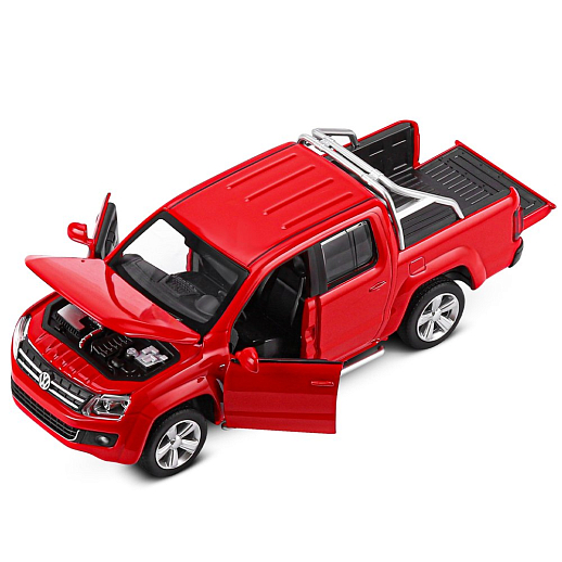 ТМ "Автопанорама" Машинка металлическая 1:30 Volkswagen Amarok, красный, свет, звук, откр. двери, капот и дверка багажника, инерция, в/к 19*9*7 см в Джамбо Тойз #7