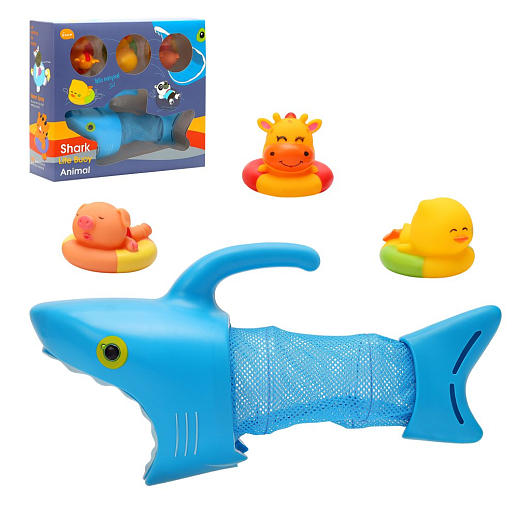 Игровой набор для купания, в комплекте акула и 3 игрушки, в/к 32,2х10,7х25,5см в Джамбо Тойз