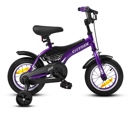 Детский велосипед "Cityride REVO", модель CR-B2-05, рама сталь, кожух цепи 100%, обода алюм. 12", втулки сталь, покрышки 2,125, страх. колеса, руль сталь. вынос сталь, задние ножные тормоза, передний клещевой, звонок, крылья пластик, отражатели пер/зад и на спицах, цвет фиолетовый в Джамбо Тойз #3