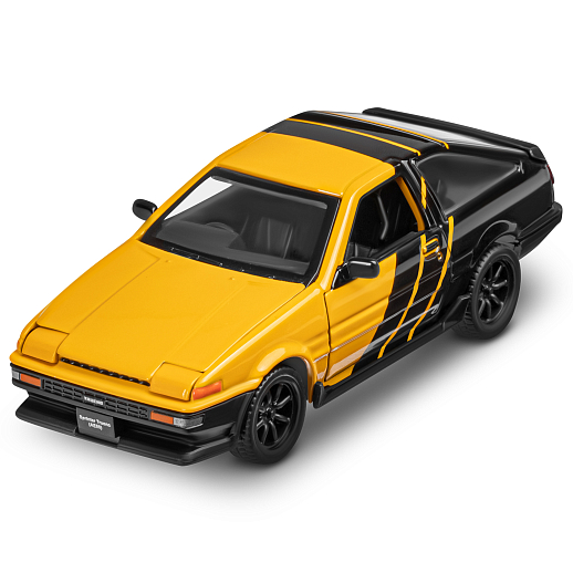 Машинка металлическая 1:37 Toyota Sprinter Trueno (AE86), желтый, тюнинг, откр. двери, свободный ход колес, в/к 23,5*10*4 см в Джамбо Тойз #9