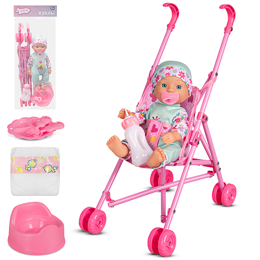 ТМ "Amore Bello" Пупс 33 см, русский язык, Шаинский, пьет и писает: св. голубой, в/п в Джамбо Тойз