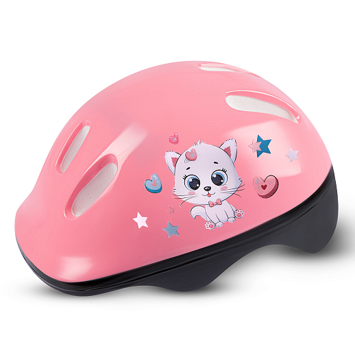 Набор роликов-квадов CITYRIDE, с принтом кошки, шлем, комплект защиты, сумка, колёса PU, текстильный мысок, подшипники ABEC7, розовый-белый, в/к 5сл гофорокартон в Джамбо Тойз #19