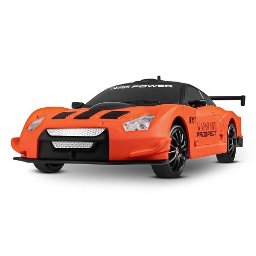 Машинка скоростная для дрифта на радиоуправлении AUTODRIVE, 1:24 2.4G, 4WD, 4 канала: вперед/назад, повороты, сменные шины, свет, с зарядкой, цвет оранжевый, в/к 24,1х10,3х23,7 см в Джамбо Тойз #7