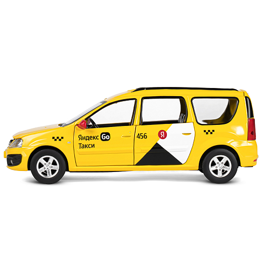 Машинка металлическая Яндекс Go, инерционная, коллекционная модель LADA LARGUS, масштаб 1:24, цвет желтый, открываются 4 двери, капот, багажник, свет, звук, в/к 24,5*12,5*10,5 см в Джамбо Тойз #8