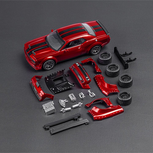 ТМ "Автопанорама" Машинка металлическая 1:36 2022 Dodge challenger SRT Jailbreak, красный, тюнинг, откр. двери, свободный ход колес, в/к 23,5*10*4 см в Джамбо Тойз #31