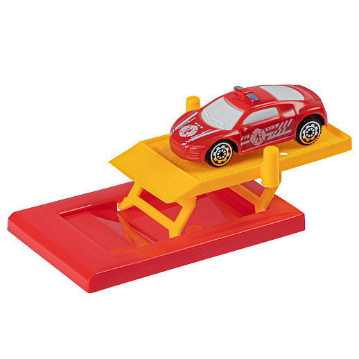 Парковка "Пожарная" с лифтом, свет, звук, ручной механизм лифта, в компл. машинки, вертолет, на бат., в/к 45*6,5*31см в Джамбо Тойз #17