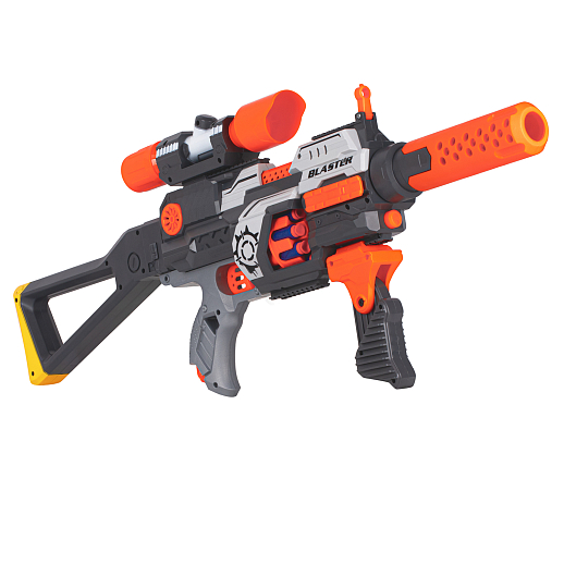 Бластер с мягкими пулями, на бат., 30 пуль в компл., барабанный магазин, в/к 43,5*10,5*22,5см в Джамбо Тойз #16