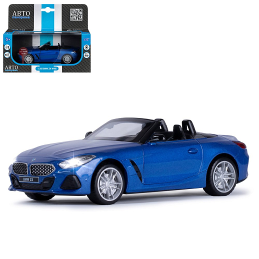 ТМ "Автопанорама" Машинка металлическая 1:30 BMW Z4 M40i, синий, свет, звук,откр. двери, инерция, в/к 18*13,5*9 см в Джамбо Тойз