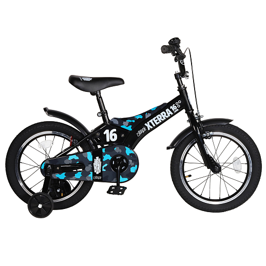Детский велосипед "City-Ride XTERRA" -рама сталь, кожух цепи 100%, диски алюм. 16, втулки сталь,  покрышки 2,125, страх. колеса, руль сталь. штем сталь, задние ножные тормоза, передний V-brake , звоночек, крылья пластик, отражатели пер/зад на спицах + верхнее правое перо. в Джамбо Тойз