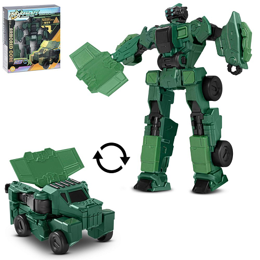 Робот-трансформер, мгновенная трансформация, трансформ.в боев.машину, цвет темно-зеленый, в/к 17*5*19см в Джамбо Тойз