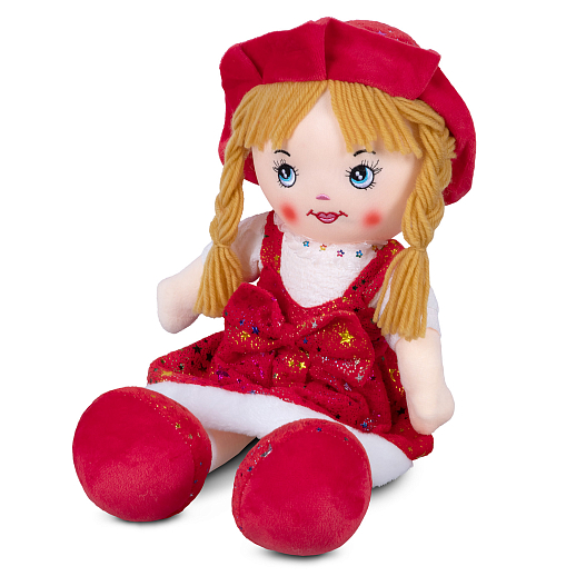 ТМ "Amore Bello" Кукла мягкая на бат., фразы на русском языке, стихотворение, песенка, 45 см, красный, в/п в Джамбо Тойз #2
