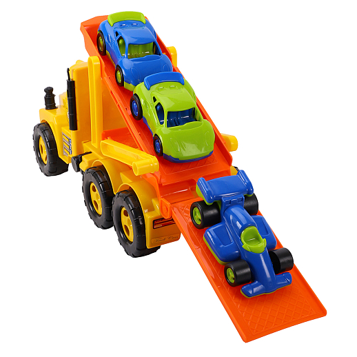 Машинка ТМ "Компания Друзей" Автовоз, 3 машинки, оранжевый 34х21х55 см в Джамбо Тойз #10