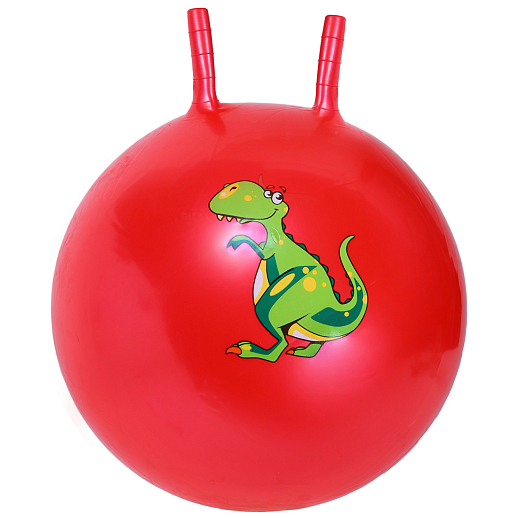 Мяч-прыгун детский, 55CM с рожками,  1 цвет, 450 г, ПВХ. Красный. Дино микс в Джамбо Тойз