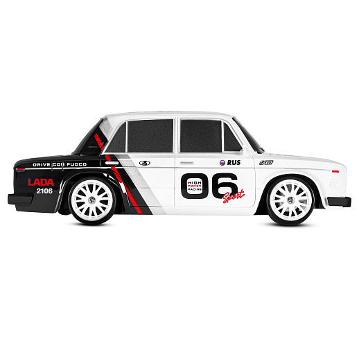 AUTODRIVE Р/У Машина для дрифта LADA 2106,М1:24,2.4GHz,4WD,свет фар,4 доп.колеса,конусы,с аккум.,цв. белый/серебро/черн.,в/к 20,5*13*13см в Джамбо Тойз #9