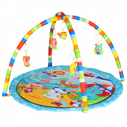 ТМ "Smart Baby"  Детский развивающий коврик с игрушками-погремушками, диаметр коврика 86 см, в/п  61х58,5х4 см в Джамбо Тойз #3
