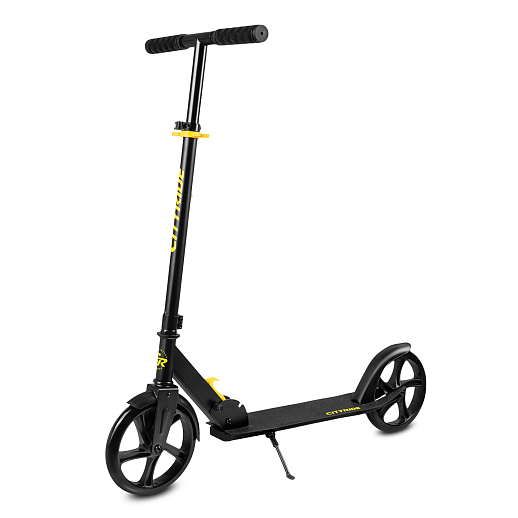 2хкол. самокат CITYRIDE, сталь 100%, грипсы 135мм TPR, колеса PU 200/200 мм. Черный в Джамбо Тойз #2