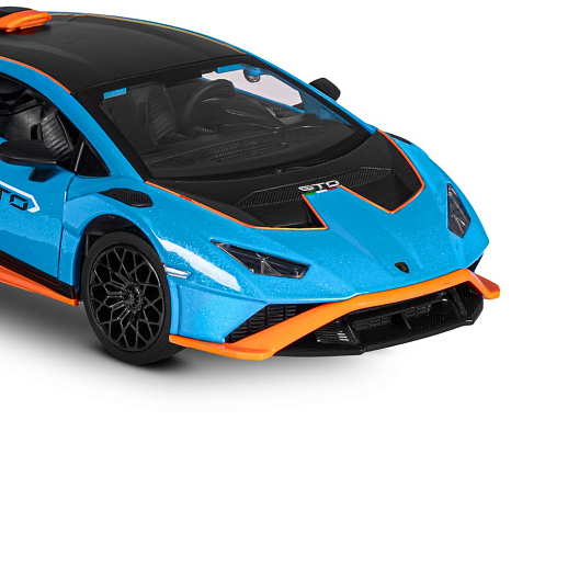 ТМ "Автопанорама" Машинка металлическая, 1:32 Lamborghini STO, голубой, принт, откр. двери и багажник, свет, звук, инерция, в/к 17,5*12,5*6,5 см в Джамбо Тойз #21