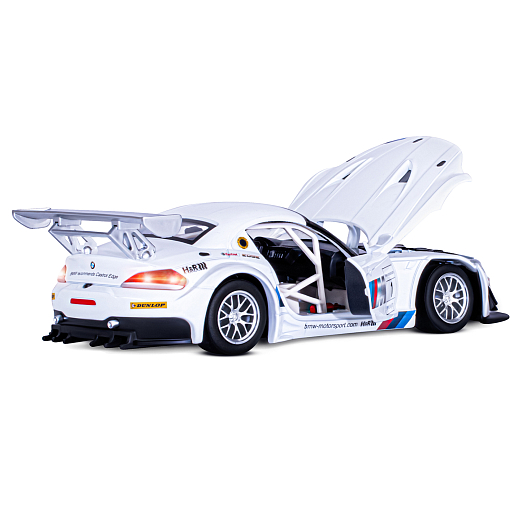 ТМ "Автопанорама" Машинка металлическая 1:24 BMW Z4 GT3, белый, откр. двери, капот, свет, звук, свободный ход колес, в/к 24,5*12,5*10,5 см в Джамбо Тойз #17