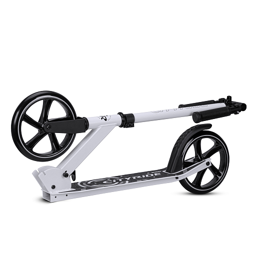 Двухколесный самокат CITYRIDE 200MM PU; алюминий/сталь порошковое покрытие. Дека 53*11СМ, руль  82-92СМ. Складной.  Без амортизатора. Подшипники Abec-9, Грипсы резина 120мм. в Джамбо Тойз #4