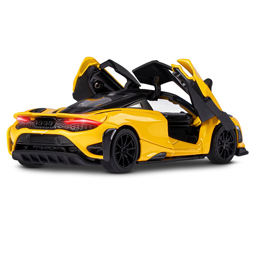 ТМ "Автопанорама" Машинка металлическая, 1:31 McLaren 765 LT, желтый, открываются двери, свет, звук, инерция, в/к 18*13,5*9 см в Джамбо Тойз #17