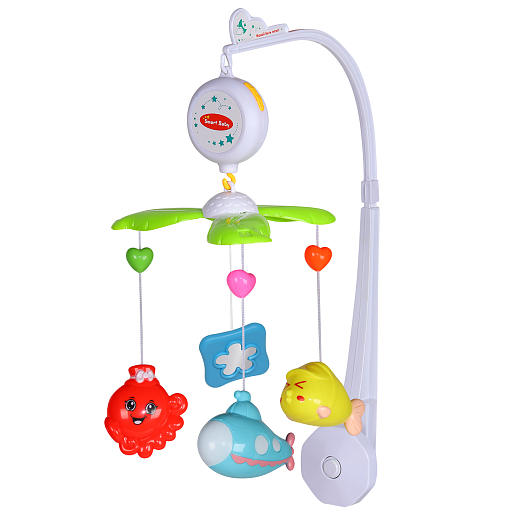Мобиль на кроватку ТМ "Smart Baby" музыкальная карусель с пластиков. игрушками, в ассорт., со звуком, на батарейках, в/к 36х6х29 см в Джамбо Тойз #11