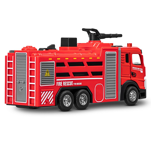 Пожарная металлическая машинка , красный, откр. двери, инерция, спрей, 22*6,5*11 см, в/к в Джамбо Тойз #9