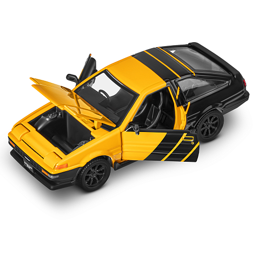 Машинка металлическая 1:37 Toyota Sprinter Trueno (AE86), желтый, тюнинг, откр. двери, свободный ход колес, в/к 23,5*10*4 см в Джамбо Тойз #7