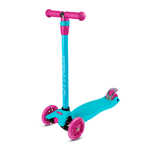 Самокат трехколесный CityRide, пакет, Дека: PP+нейлон, колеса PU 120/76 свет, руль  металл телеск., цвет светло-зеленый в Джамбо Тойз #2