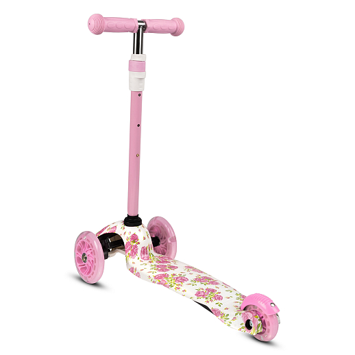 Самокат трехколесный CITY-RIDE (пакет). Руль телеск.: алюминий с резин.рукояткой. Дека: PP+нейлон гидрографика, размеры 51*11 см. Колеса: 120/76 PU со светом. Подшипник: Аbec-5. Максимальная нагрузка: 35кг. Возраст: от 3 лет. в Джамбо Тойз #2