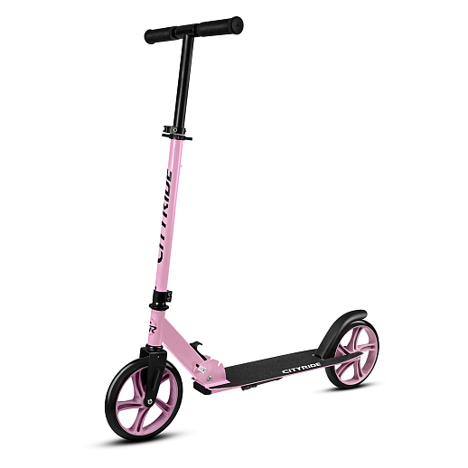 2хкол. самокат CITYRIDE 200, сталь 100%, грипсы 135мм TPR, колеса PU 200/200 мм. Розовый в Джамбо Тойз #3