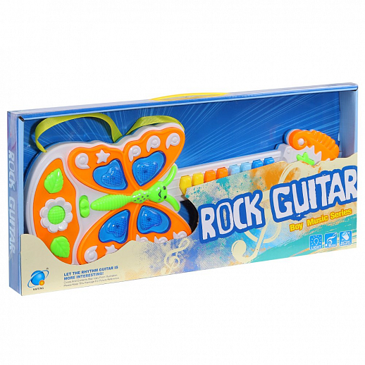 Музыкальная игрушка "Гитара", свет., звук. эфф., цвет оранжевый,  в/к 46,0*4,0*21,0 см в Джамбо Тойз #2