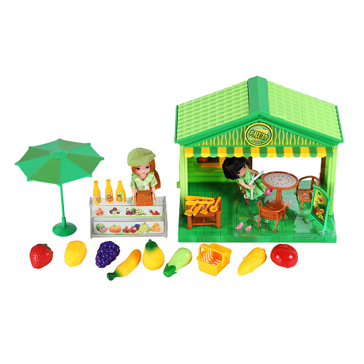 Игровой набор "Фруктовая лавка", со звук.эфф, в комплекте две куклы, мебель,продукты, в/к 51,1*16,6*25,6 см в Джамбо Тойз #3