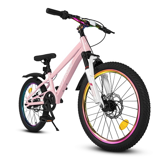 Велосипед CITYRIDE 20", модель CR-B2-12F2, рама сталь, обода двойные алюминий, амортизационная вилка, дисковые меха. Тормоза, цвет розовый в Джамбо Тойз #14