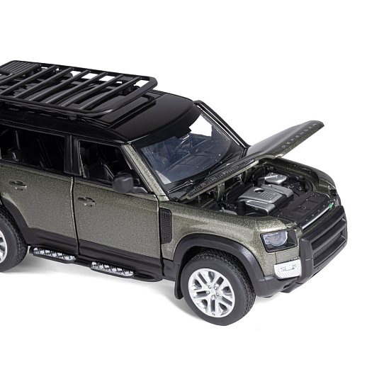 ТМ "Автопанорама" Машинка металлическая 1:32 Land Rover Defender 110, зеленый перламутр, откр.4 двери, капот, багажник, свет, звук, свободный ход колес, в/к 17,5*13,5*9 см в Джамбо Тойз #15