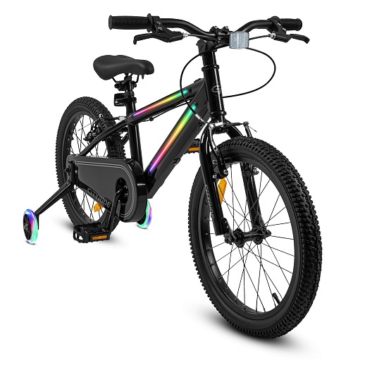 Велосипед двухколесный CITYRIDE, модель CR-B2-10FU, рама сталь, колеса алюминий 18", v-brake тормоза, встроенная в раму подсветка, балансирные колеса, цвет чёрный в Джамбо Тойз