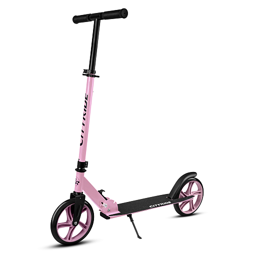 2хкол. самокат CITYRIDE 200, сталь 100%, грипсы 135мм TPR, колеса PU 200/200 мм. Розовый в Джамбо Тойз #2