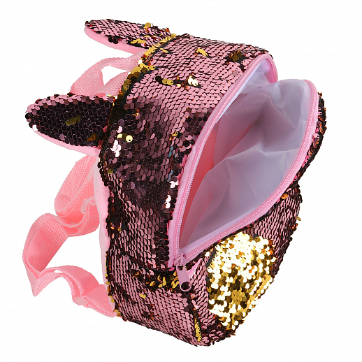 Рюкзачок детский для девочек с пайетками "Единорог", розово-золотого цвета, 23*22*4 см в Джамбо Тойз #4