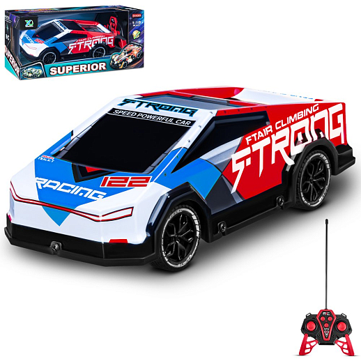 Р/у машина с 3D подсветкой корпуса, 4 канала, цвет синий/белый/красн., в/к 30*13*13,5см в Джамбо Тойз