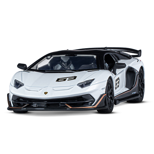 ТМ "Автопанорама" Машинка металлическая, 1:24, Lamborghini SVJ, белый, открываются двери, свободный ход колес, световые и звуковые эффекты, в/к 24,5х12,5х10,5 см в Джамбо Тойз #4