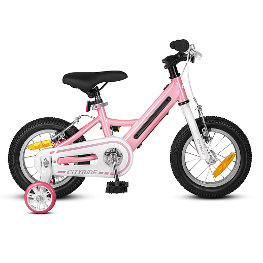 Велосипед двухколесный CITYRIDE, модель CR-B2-11FU, рама сталь, колеса алюминий 12", v-brake тормоза, встроенная в раму подсветка, балансирные колёса, цвет розовый в Джамбо Тойз #8
