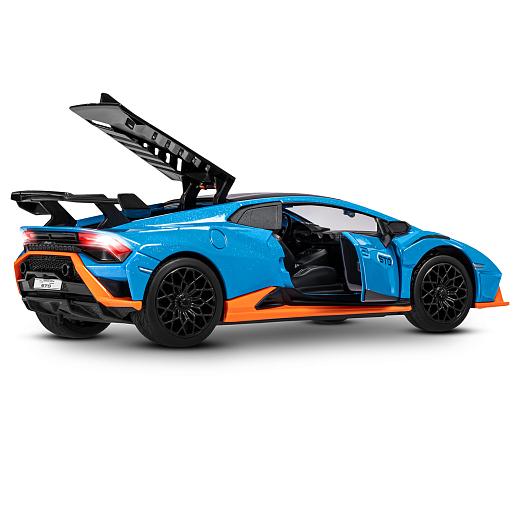 ТМ "Автопанорама" Машинка металлическая, 1:24  Lamborghini  Huracán STO, голубой, откр. двери и капот, свет, звук, свободный ход колес, в/к 24,5х12,5х10,5 см в Джамбо Тойз #19
