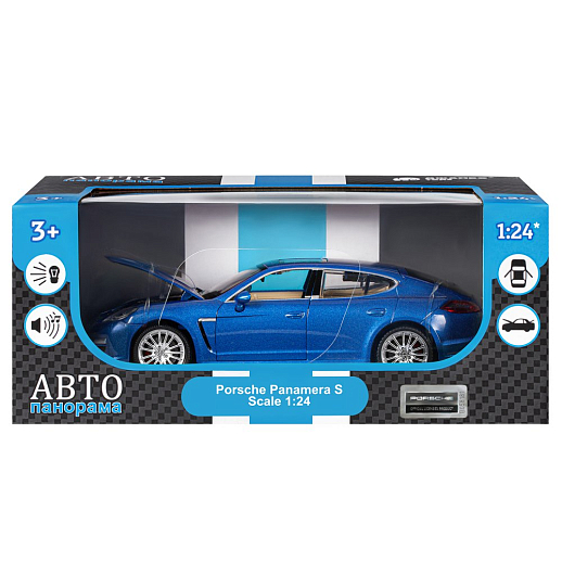 ТМ "Автопанорама" Машинка металлическая 1:24 Porsche Panamera S, синий, откр. двери, капот и багажник, свет, звук, свободный ход колес, в/к 24,5*12,5*10,5 см в Джамбо Тойз #4