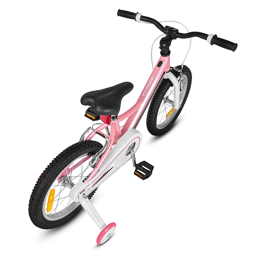 Велосипед двухколесный CITYRIDE, модель CR-B2-11FU, рама сталь, колеса алюминий 16", v-brake тормоза, встроенная в раму подсветка, балансирные колёса, цвет розовый в Джамбо Тойз #8