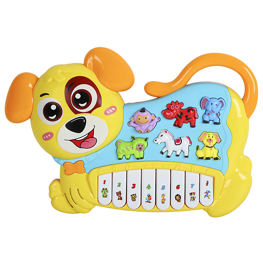 Музыкальная игрушка Пианино детское "Собака" Smart Baby, развивающее, обучающее, цвет желтый, 42 звука, мелодии, стихи, в/к 28,5х19х5 см в Джамбо Тойз #3