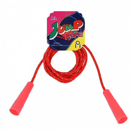 Скакалка, 2.2- 2.3м, веревка лавсан, ручки разноцветный пластик, микс, в наборе 30шт в Джамбо Тойз #2