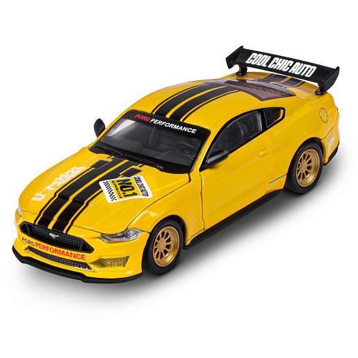 Машинка металлическая 1:43 Ford Mustang GT, желтый, тюнинг, откр. двери, свободный ход колес, в/к 23,5*10*4 см в Джамбо Тойз #16