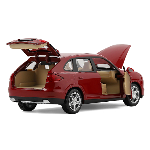 ТМ "Автопанорама"  Машинка металл. 1:24 Porsche Cayenne S, бордовый, свободный ход колес, откр. двери, капот и багажник, в/к 24,5*12,5*10,5 см в Джамбо Тойз #15