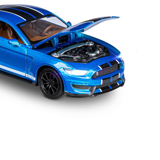 ТМ "Автопанорама" Машинка металлическая 1:32 Ford Shelby GT350, синий, свет, звук, откр. двери, капот и багажник, инерция, в/к 17,5*13,5*9 см в Джамбо Тойз #19
